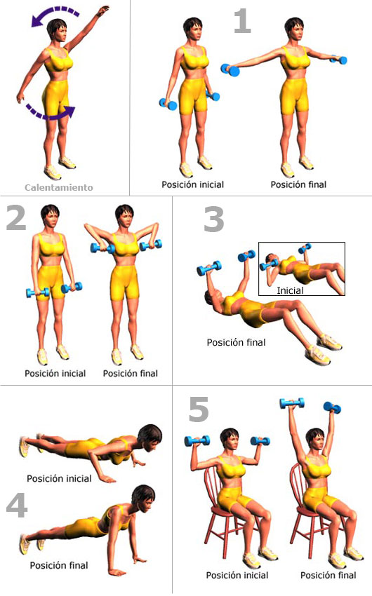 rutina de ejercicios para adelgazar brazos